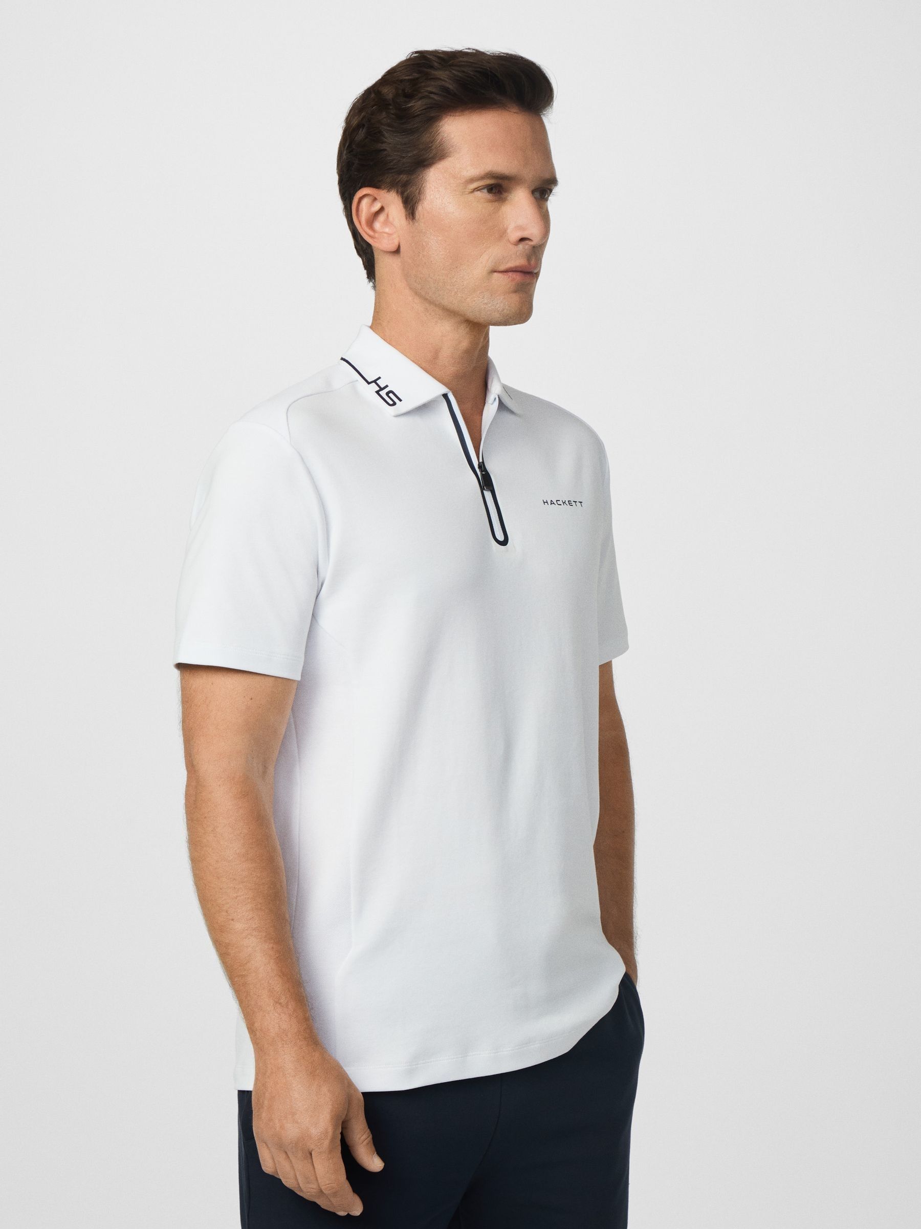 Buy Hackett White Hs Golf Tech Zip Polo Shirt from Next South Africa