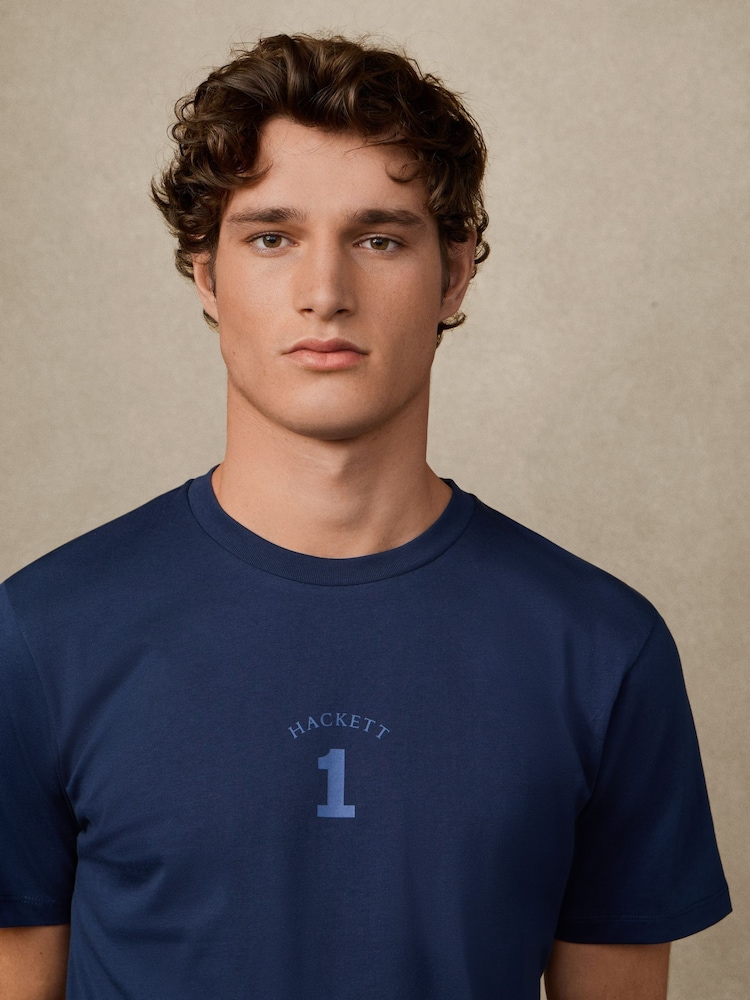 Albastru deschis - Hackett Hackett Heritage Number T-Shirt - Image 7 of 9