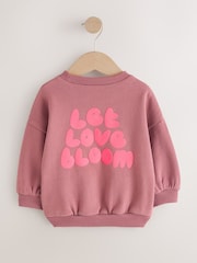 Mocha Brown Let Love Bloom Crew Neck Sweatshirt (3mths-7yrs) - Image 5 of 7