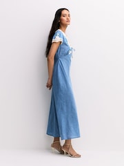 Rixo Blue Amari Bud Embroidery Dress - Image 2 of 6
