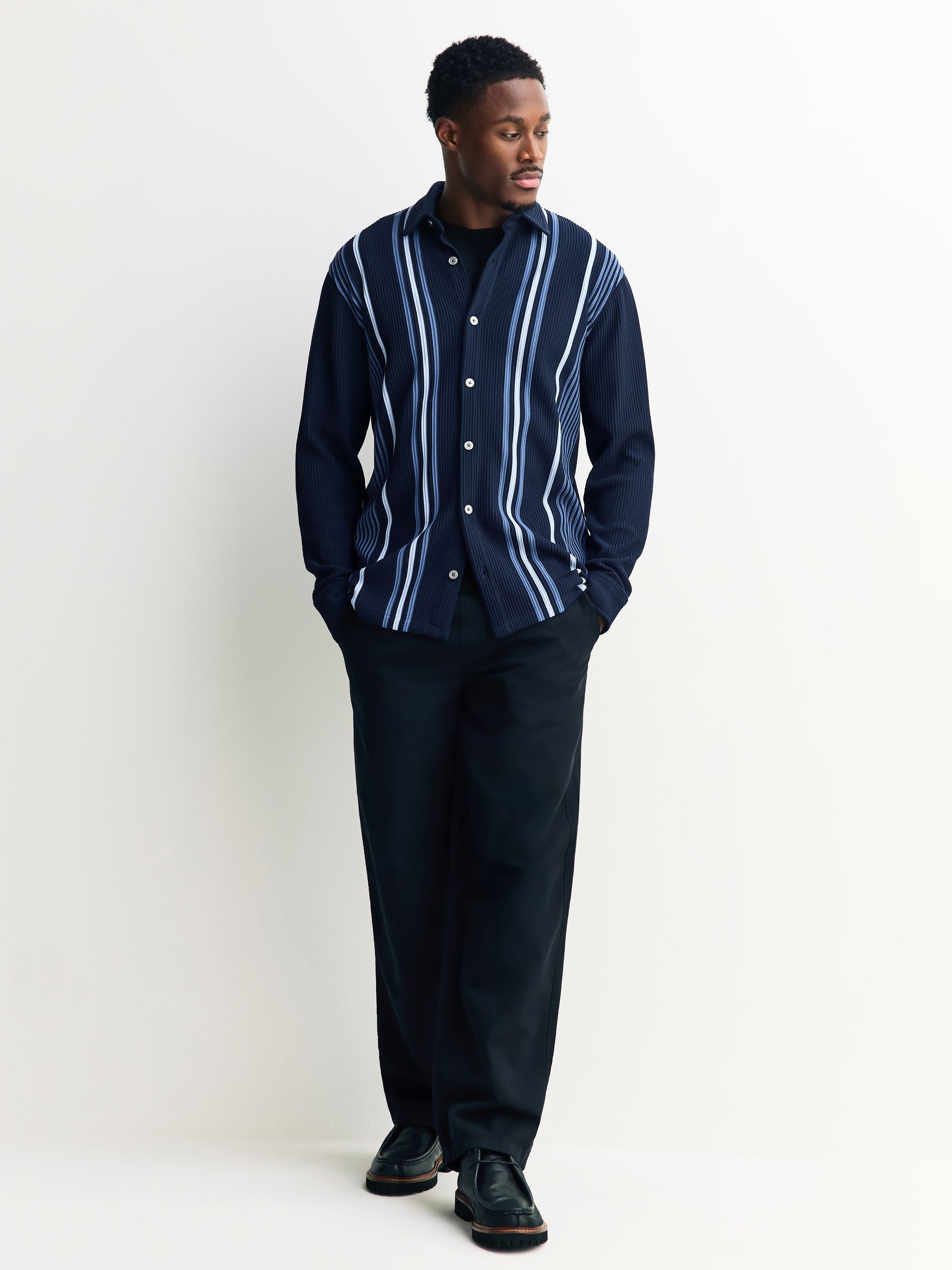 トップス MARGARETHOWELLCOTTONLINEN STRIPEJERSEY Buy Navy Blue / White Stripe Short Sleeve Jersey Shirt from Next USA