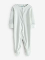 White and Green 2 Pack Love Embroidered Sleepsuits - Image 2 of 3