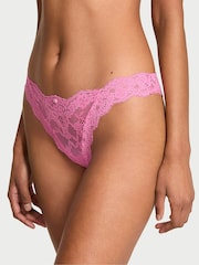 Victoria's Secret Rose Garden Pink Thong Lace Knickers - Image 1 of 3