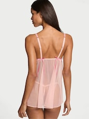 Victoria's Secret Hearts and Roses Pink Embroidered Babydoll Set - Image 2 of 3