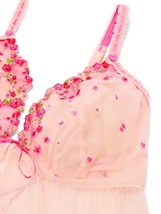 Victoria's Secret Hearts and Roses Pink Embroidered Babydoll Set - Image 3 of 3