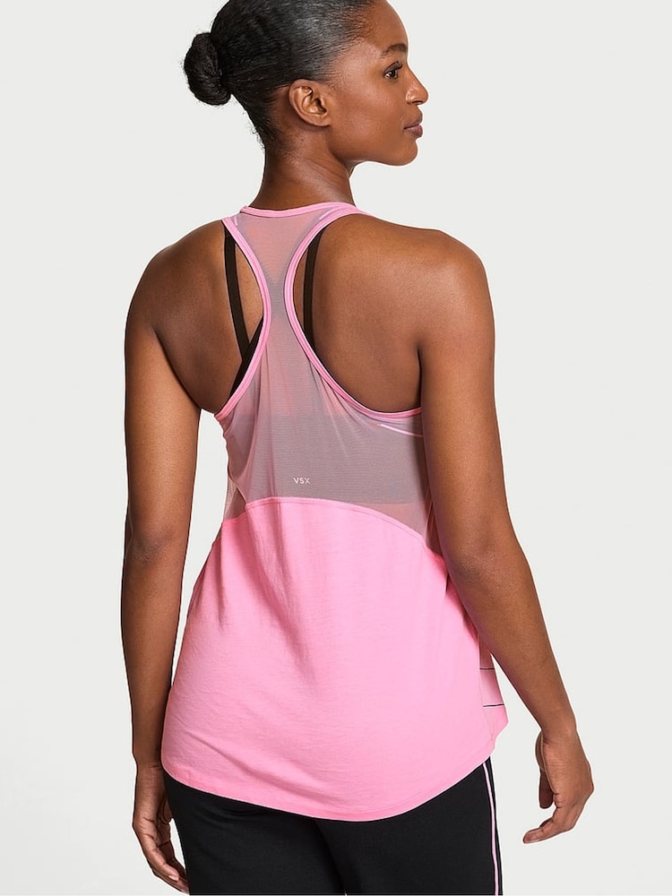 Victoria's Secret Pink Sugar Racerback Mesh Tank Top - Image 2 of 3 Victoria's Secret Pink Sugar Racerback Mesh Tank Top - Image 2 of 3