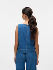 VERO MODA Blue Sleeveless Denim Top - Image 2 of 6
