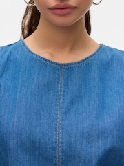 VERO MODA Blue Sleeveless Denim Top - Image 4 of 6