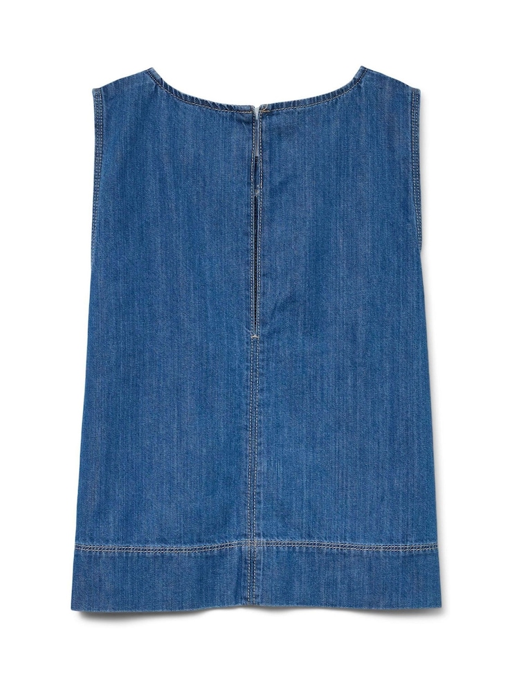 VERO MODA Blue Sleeveless Denim Top - Image 6 of 6