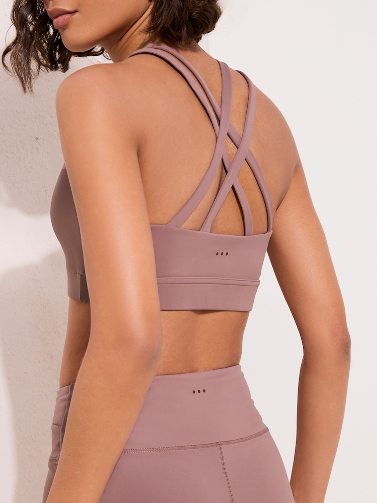Friends Like These Pink Studio Strappy Back Sports Bra - Image 2 of 6 Friends Like These Pink Studio Strappy Back Sports Bra - Image 2 of 6
