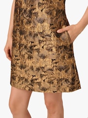 Adrianna Papell Gold Bias Collar Shift Dress - Image 4 of 6