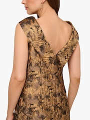 Adrianna Papell Gold Bias Collar Shift Dress - Image 5 of 6