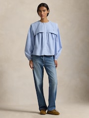Polo Ralph Lauren Blue Woven-Blouse-Shirt - Image 3 of 5