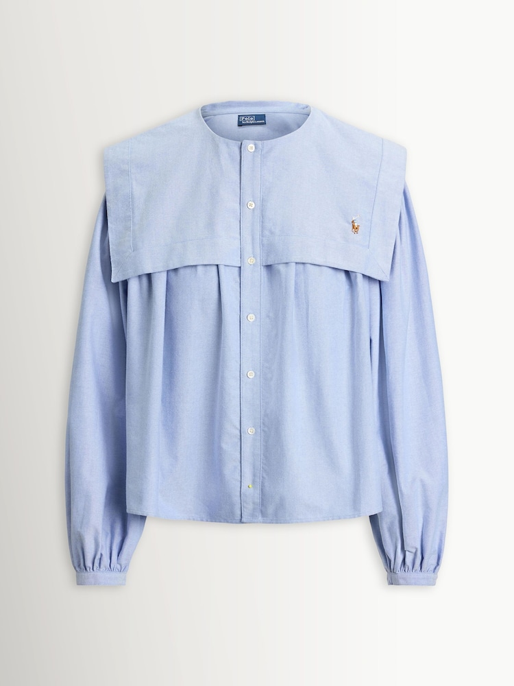 Polo Ralph Lauren Blue Woven-Blouse-Shirt - Image 5 of 5