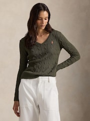 Polo Ralph Lauren Harvest Olive Kimberly Long Sleeve Pull Over Jumper - Image 1 of 6