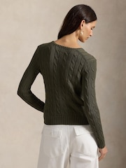 Polo Ralph Lauren Harvest Olive Kimberly Long Sleeve Pull Over Jumper - Image 2 of 6