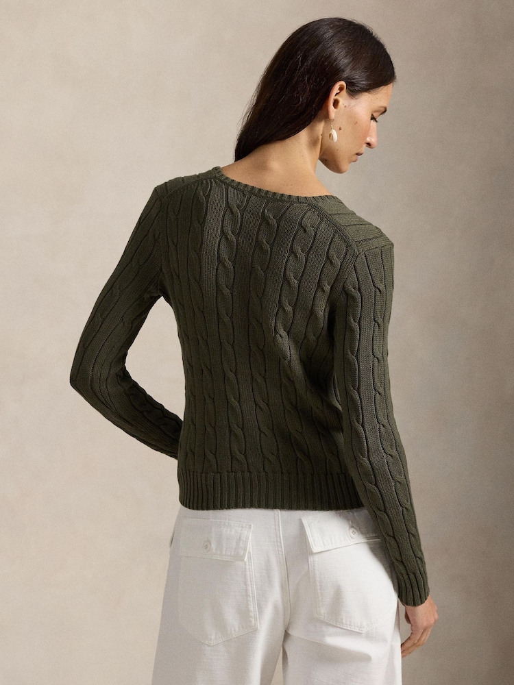 Polo Ralph Lauren Harvest Olive Kimberly Long Sleeve Pull Over Jumper - Image 2 of 6