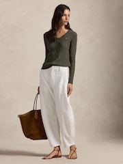 Polo Ralph Lauren Harvest Olive Kimberly Long Sleeve Pull Over Jumper - Image 4 of 6