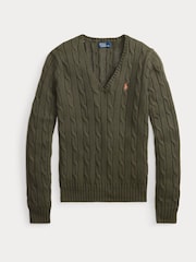 Polo Ralph Lauren Harvest Olive Kimberly Long Sleeve Pull Over Jumper - Image 5 of 6