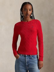 Polo Ralph Lauren Red Julianna Long Sleeve Pullover Jumper - Image 1 of 6
