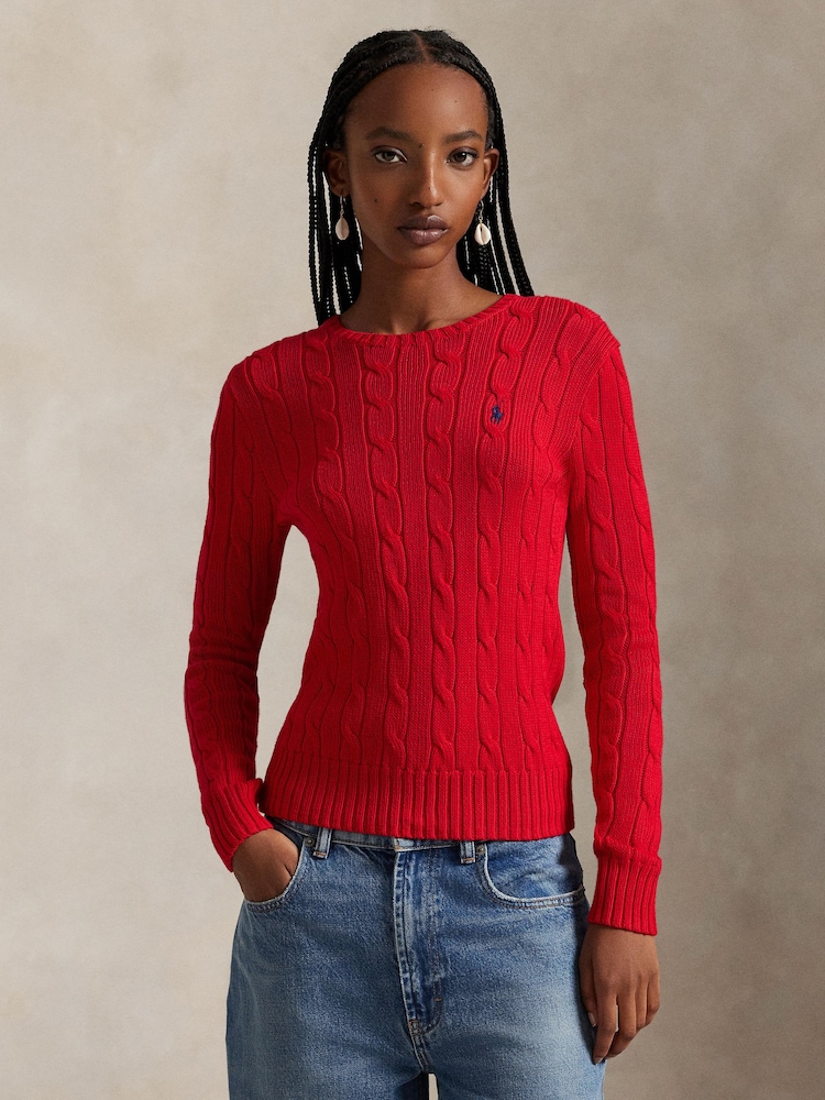 Polo Ralph Lauren Red Julianna Long Sleeve Pullover Jumper - Image 1 of 6 Polo Ralph Lauren Red Julianna Long Sleeve Pullover Jumper - Image 1 of 6