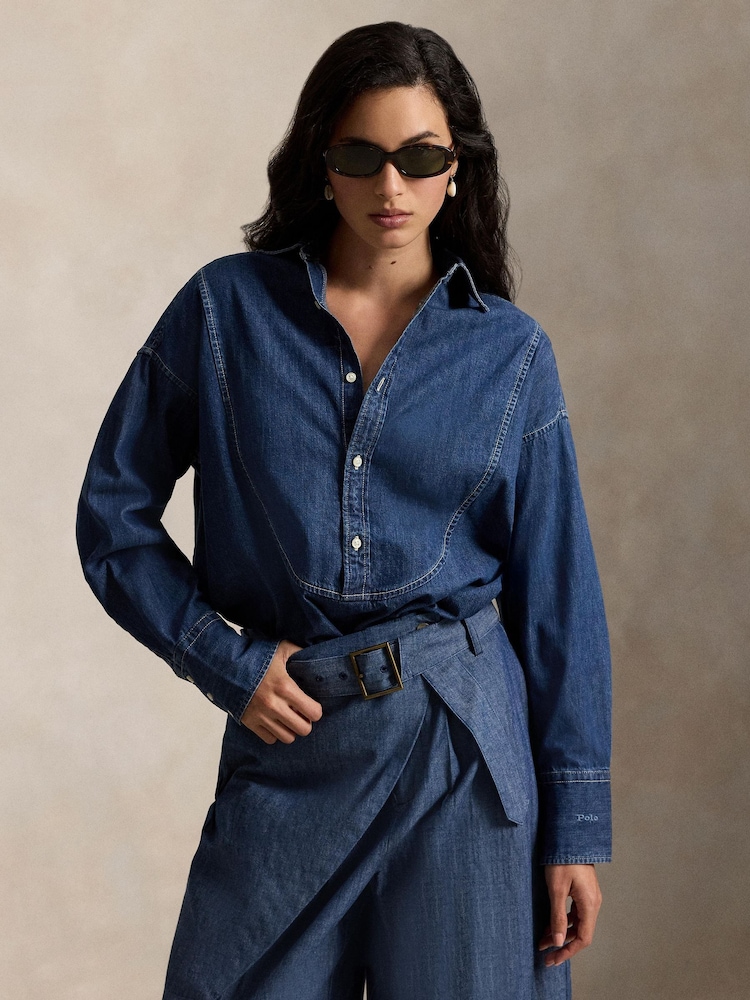 Polo Ralph Lauren Blue Woven Shirt - Image 1 of 4