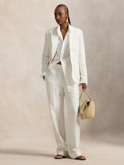 Polo Ralph Lauren White Woven Straight Trousers - Image 3 of 4
