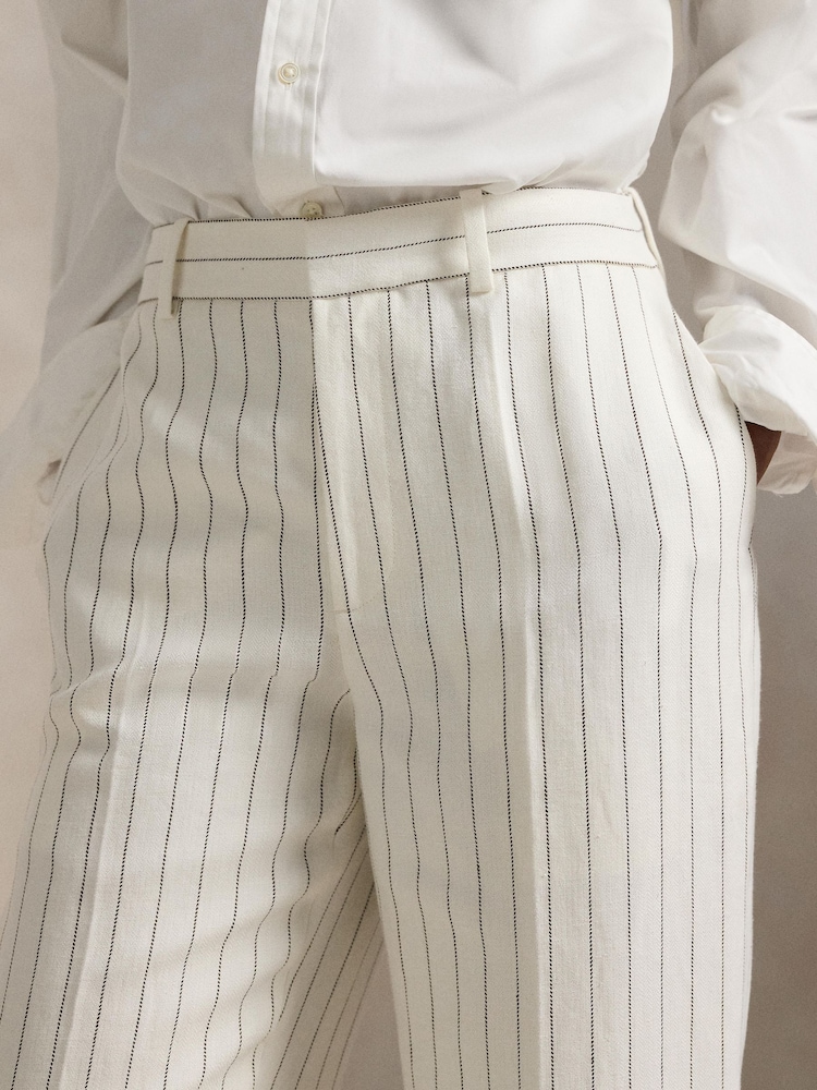 Polo Ralph Lauren White Woven Straight Trousers - Image 4 of 4