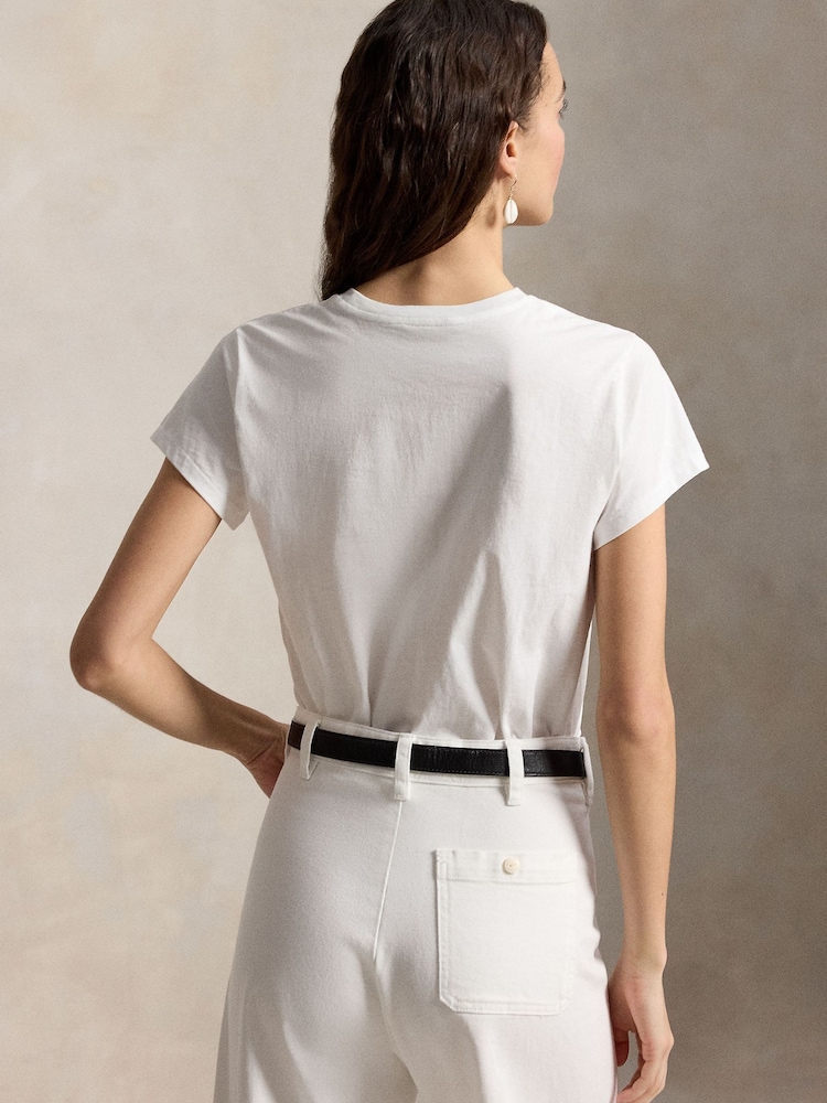 Polo Ralph Lauren White Knit T-Shirt - Image 2 of 5 Polo Ralph Lauren White Knit T-Shirt - Image 2 of 5