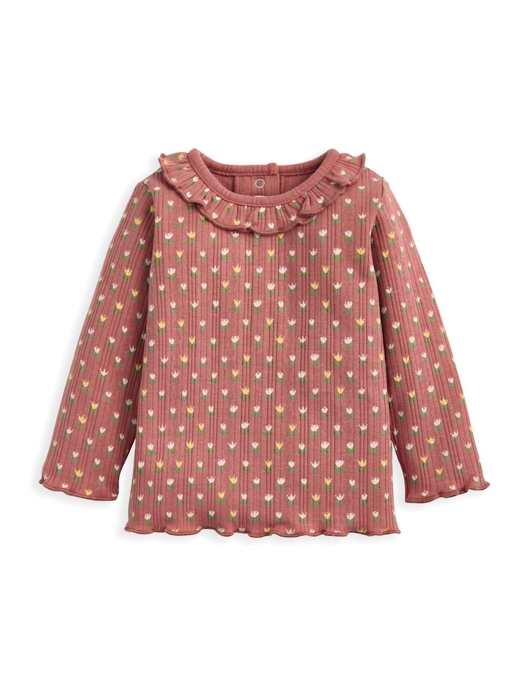 Mamas & Papas Pink Flowerbed Jersey Top & Bottoms Set - Image 2 of 3 Mamas & Papas Pink Flowerbed Jersey Top & Bottoms Set - Image 2 of 3