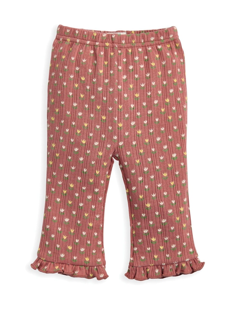 Mamas & Papas Pink Flowerbed Jersey Top & Bottoms Set - Image 3 of 3