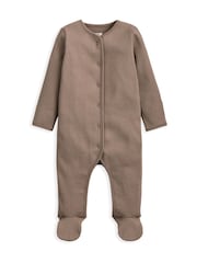 Mamas & Papas 4 Piece Teddy Bear Print Brown Sleepsuits Bodysuit & Hat Set - Image 3 of 5