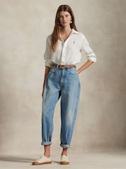 Polo Ralph Lauren White Linen Classic Long Sleeve Button Front Shirt - Image 3 of 9