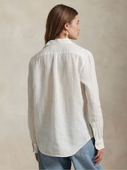 Polo Ralph Lauren White Linen Classic Long Sleeve Button Front Shirt - Image 5 of 9