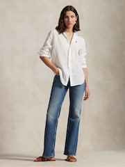 Polo Ralph Lauren White Linen Classic Long Sleeve Button Front Shirt - Image 8 of 9