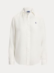 Polo Ralph Lauren White Linen Classic Long Sleeve Button Front Shirt - Image 9 of 9