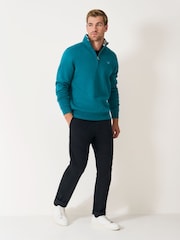 Crew Clothing Blue Classic Half Zip Sweatshirt - Image 3 of 5
