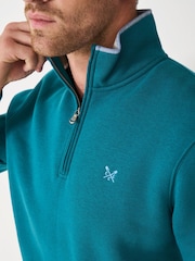Crew Clothing Blue Classic Half Zip Sweatshirt - Image 4 of 5