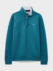 Crew Clothing Blue Classic Half Zip Sweatshirt - Image 5 of 5