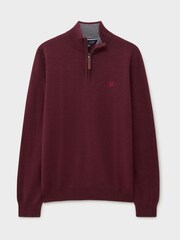 Crew Clothing Red Classic Half Zip Jumper - Image 5 of 5