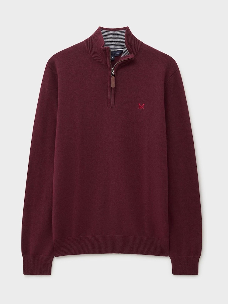 Crew Clothing Red Classic Half Zip Jumper - Image 5 of 5