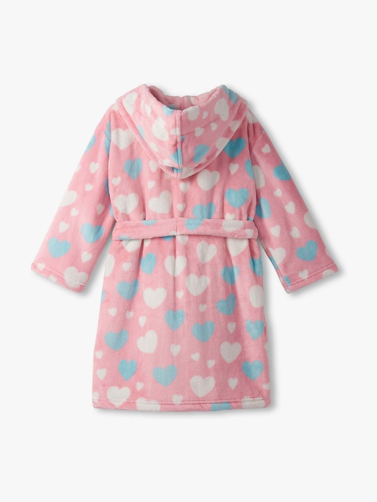 Hatley Pink Big Hearts Fuzzy Fleece Dressing Gown - Image 2 of 2