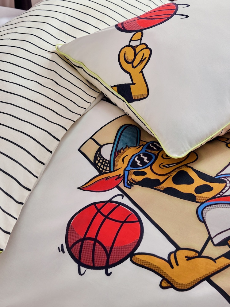 Neutral Basketball Duvet Cover and Pillowcase Set - Image 2 of 4
