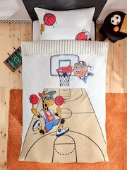 Neutral Basketball Duvet Cover and Pillowcase Set - Image 3 of 4