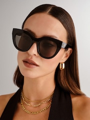 Le Specs Black Air Heart Sunglasses - Image 1 of 5