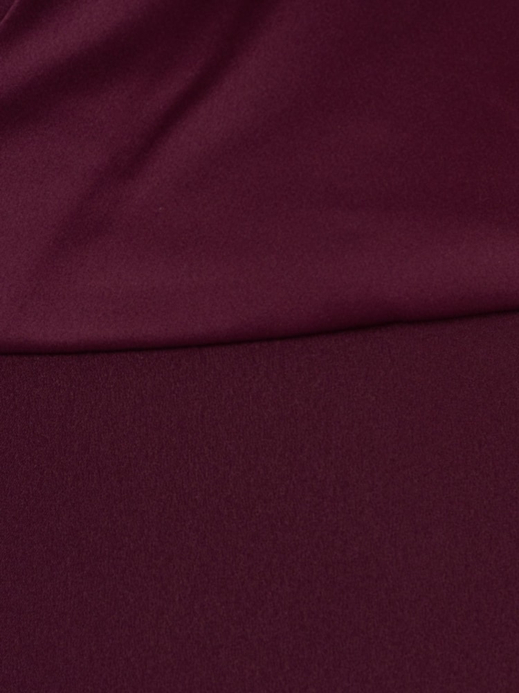 Adrianna Papell Purple One Shoulder Satin Crepe Gown - Image 6 of 6 Adrianna Papell Purple One Shoulder Satin Crepe Gown - Image 6 of 6