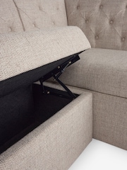 Chunky Weave Mid Natural Wolton Right Hand Corner Storage Dining Bench - Image 12 of 13