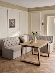 Chunky Weave Mid Natural Wolton Right Hand Corner Storage Dining Bench - Image 3 of 13