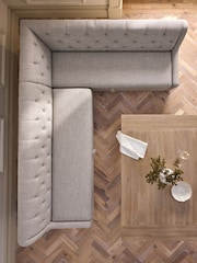 Chunky Weave Mid Natural Wolton Right Hand Corner Storage Dining Bench - Image 4 of 13