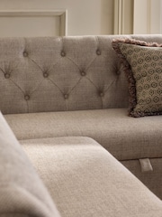 Chunky Weave Mid Natural Wolton Right Hand Corner Storage Dining Bench - Image 5 of 13